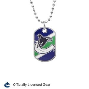 Vancouver Canucks Dog Tag and Necklace. Sealed in packaging.